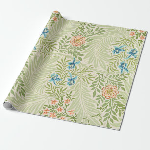 William Morris Larkspur Floral Pattern Wrapping Paper