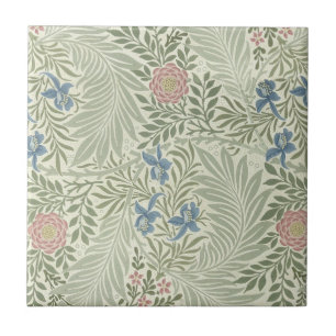 William Morris Larkspur Floral Wallpaper Ceramic Tile