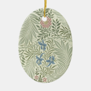 William Morris Larkspur Floral Wallpaper Ceramic Tree Decoration