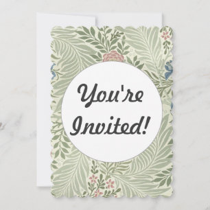 William Morris Larkspur Floral Wallpaper Invitation