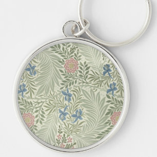 William Morris Larkspur Floral Wallpaper Key Ring