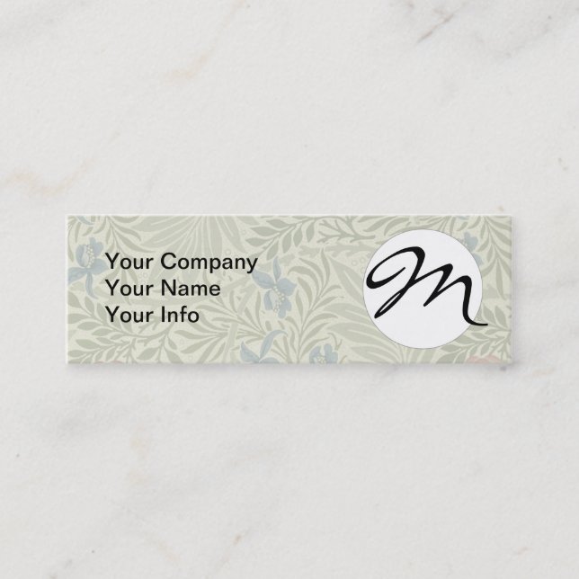 William Morris Larkspur Floral Wallpaper Mini Business Card (Front)