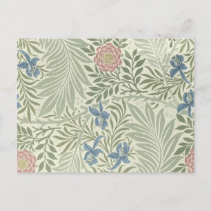 William Morris Larkspur Floral Wallpaper Postcard