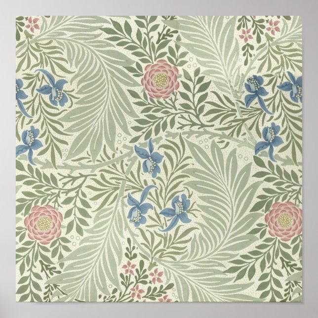 William Morris Larkspur Floral Wallpaper Poster (Front)