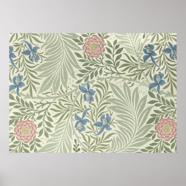 William Morris Larkspur Floral Wallpaper Poster (Front)