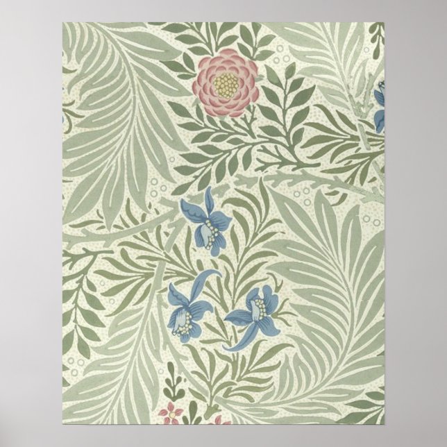 William Morris Larkspur Floral Wallpaper Poster (Front)