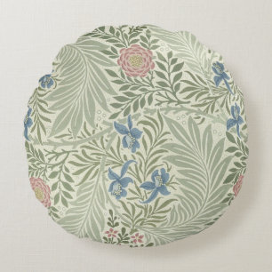 William Morris Larkspur Floral Wallpaper Round Cushion