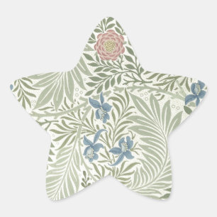 William Morris Larkspur Floral Wallpaper Star Sticker