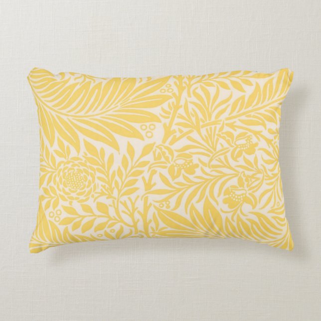 William Morris - Larkspur Leaves & Flower Pattern Decorative Cushion (Front)