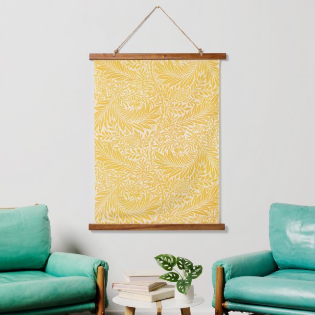 William Morris - Larkspur Leaves & Flower Pattern Hanging Tapestry (Living Room)