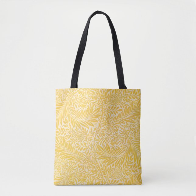 William Morris - Larkspur Leaves & Flower Pattern Tote Bag (Front)