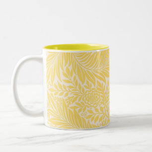 William Morris - Larkspur Leaves & Flower Pattern Two-Tone Coffee Mug