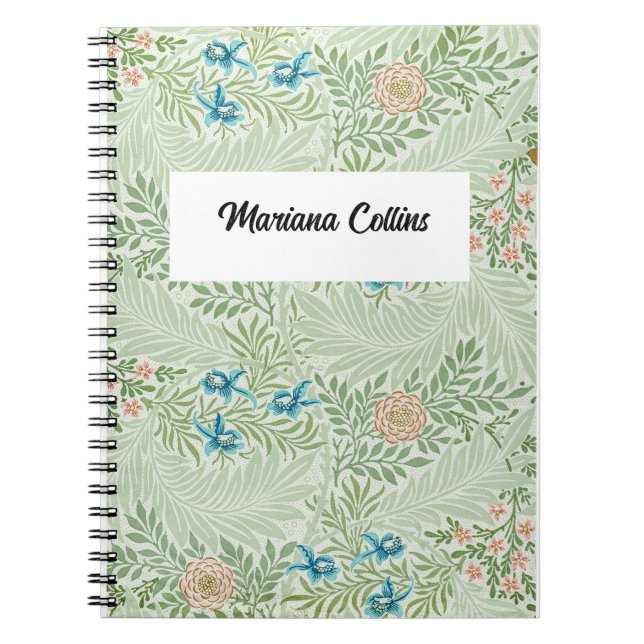 William Morris Larkspur Personalized Notebook (Front)