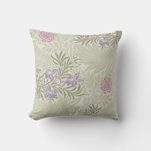 William Morris Lavender & Pink Larkspur Pattern Cushion