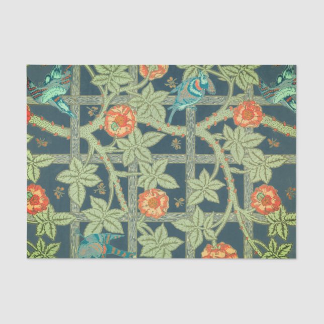 William Morris LEAF AND BIRD PATTERN Tissue Paper (Front)
