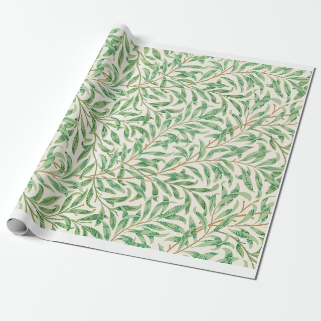 William Morris LEAF PATTERN Wrapping Paper (Unrolled)