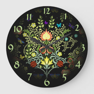 William Morris Leaves And Flowers Large Clock