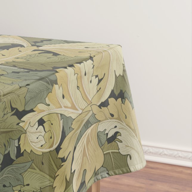 William Morris’ leaves and tendrils Gold & Green  Tablecloth (In Situ)