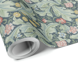 William Morris Leicester Leaves Flowers Carnation Wrapping Paper
