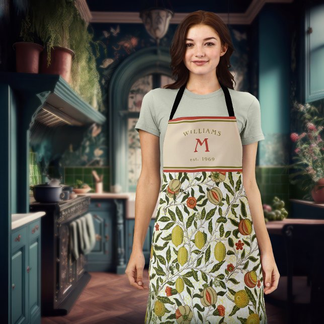 William Morris Lemons Fruits Nouveau Pomegranate Apron (Creator Uploaded)