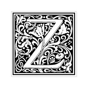 William Morris Letter Z Victorian Floral Stamp