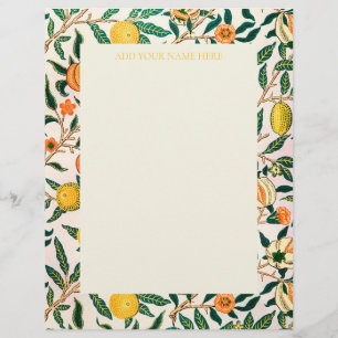 WILLIAM MORRIS LETTERHEAD WITH "POMEGRANATES"