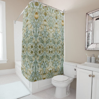 William Morris Lily and Pomegranate Floral pattern Shower Curtain