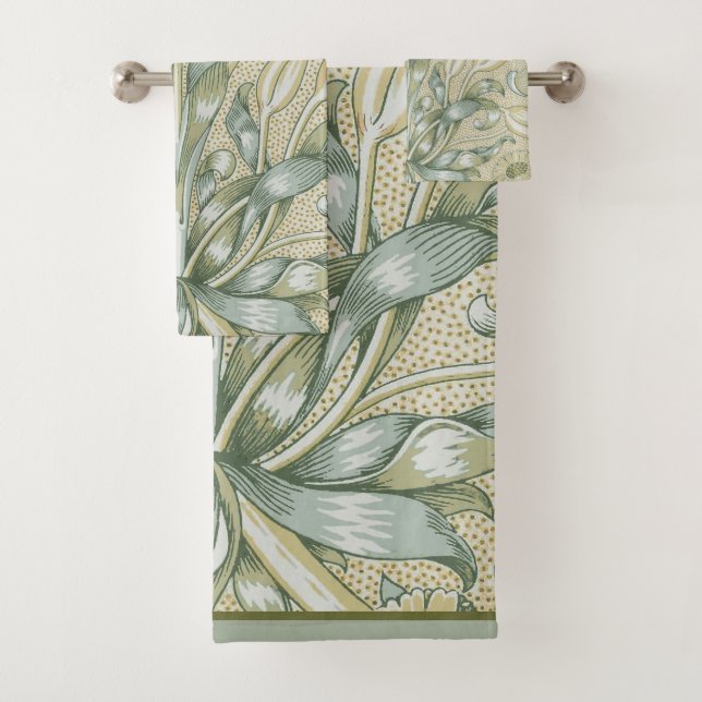 William Morris Lily and Pomegranate Flower Classic Bath Towel Set (Insitu)
