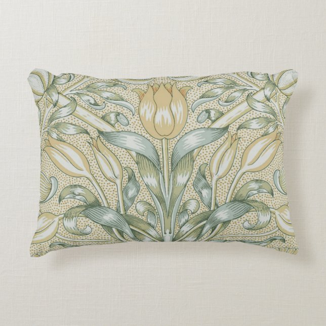 William Morris Lily and Pomegranate Flower Classic Decorative Cushion (Front)