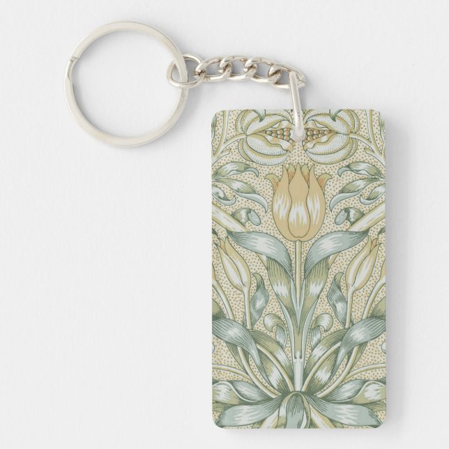 William Morris Lily and Pomegranate Flower Classic Key Ring (Front)