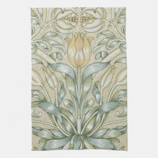 William Morris Lily and Pomegranate Flower Classic Tea Towel (Vertical)