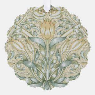 William Morris Lily and Pomegranate Flower Classic Tree Decoration Card
