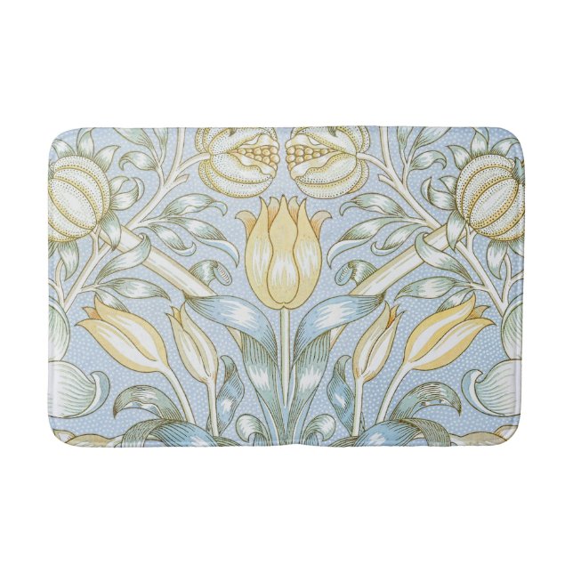 William Morris Lily and Pomegranate Flower Pattern Bath Mat (Front)