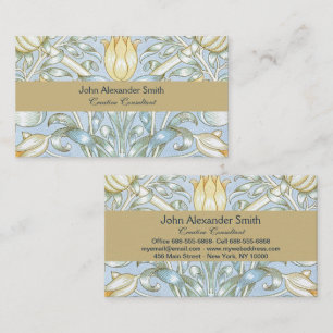 William Morris Lily and Pomegranate Flower Pattern Business Card