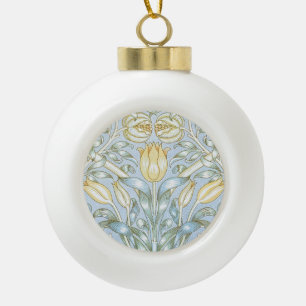 William Morris Lily and Pomegranate Flower Pattern Ceramic Ball Christmas Ornament