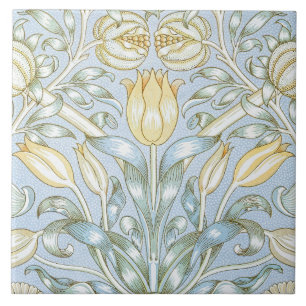 William Morris Lily and Pomegranate Flower Pattern Ceramic Tile