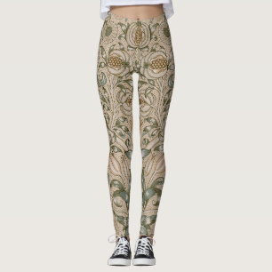 William Morris Lily and Pomegranate Flower Pattern Leggings