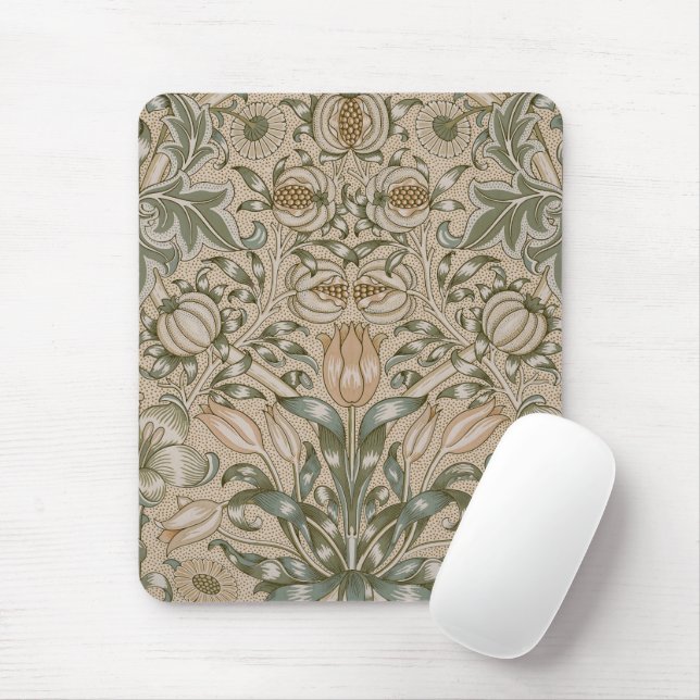 William Morris Lily and Pomegranate Flower Pattern Mouse Pad (With Mouse)