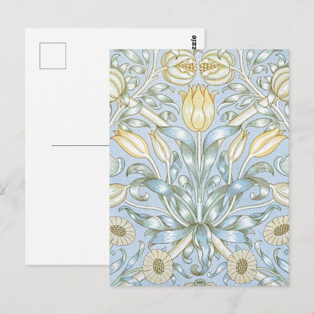 William Morris Lily and Pomegranate Flower Pattern Postcard (Front/Back)