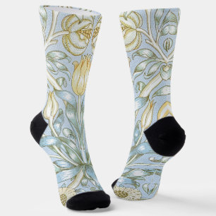 William Morris Lily and Pomegranate Flower Pattern Socks