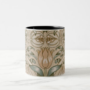 William Morris Lily and Pomegranate Flower Pattern Two-Tone Coffee Mug