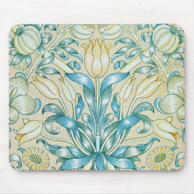 William Morris Lily and Pomegranate Pattern Mouse Pad (Front)