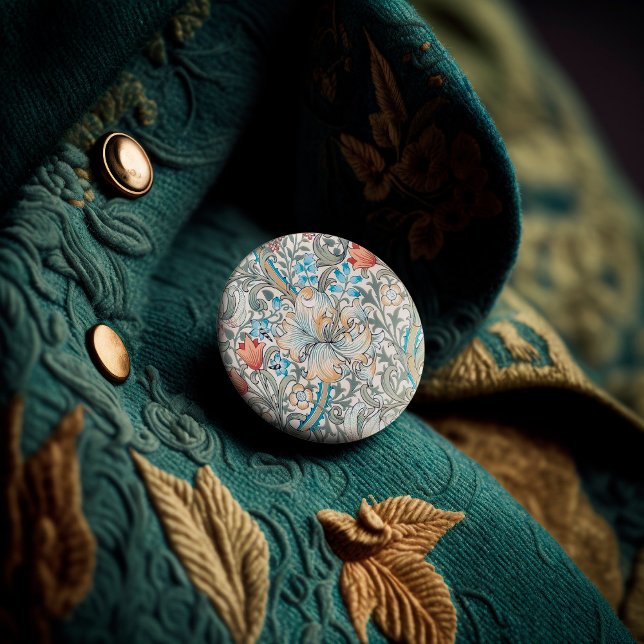 William Morris Lily Art Nouveau Button (Creator Uploaded)