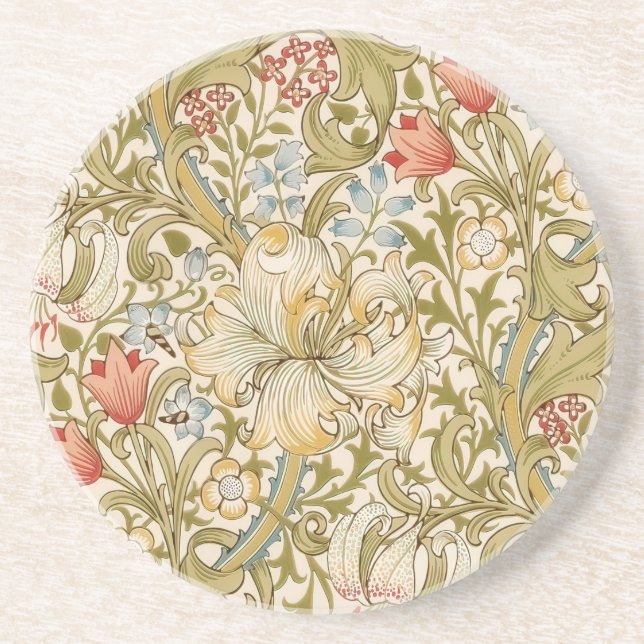 William Morris Lily Art Nouveau Coaster (Front)