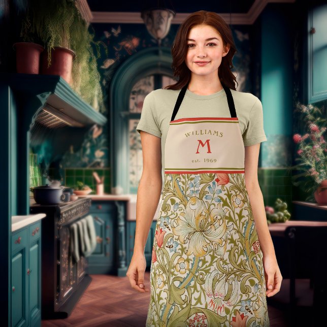 William Morris Lily Art Nouveau Floral Apron (Creator Uploaded)