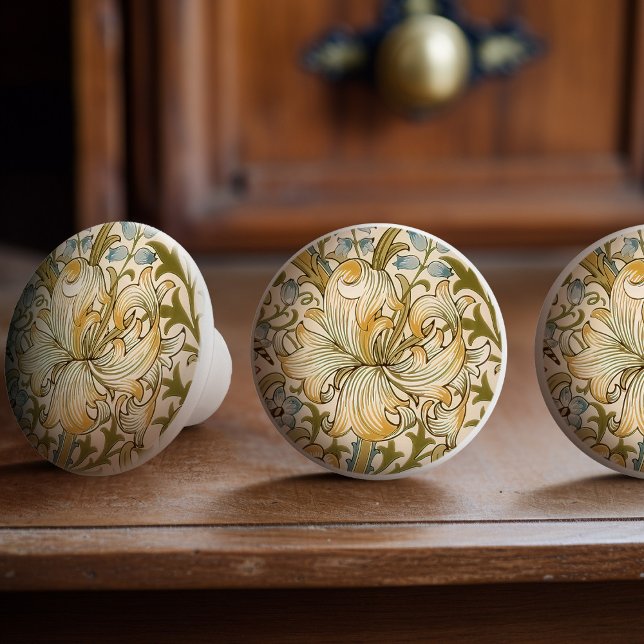 William Morris Lily Art Nouveau Floral Ceramic Knob (Creator Uploaded)
