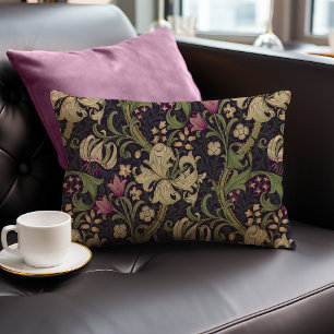 William Morris Lily Art Nouveau Floral Lumbar Cushion