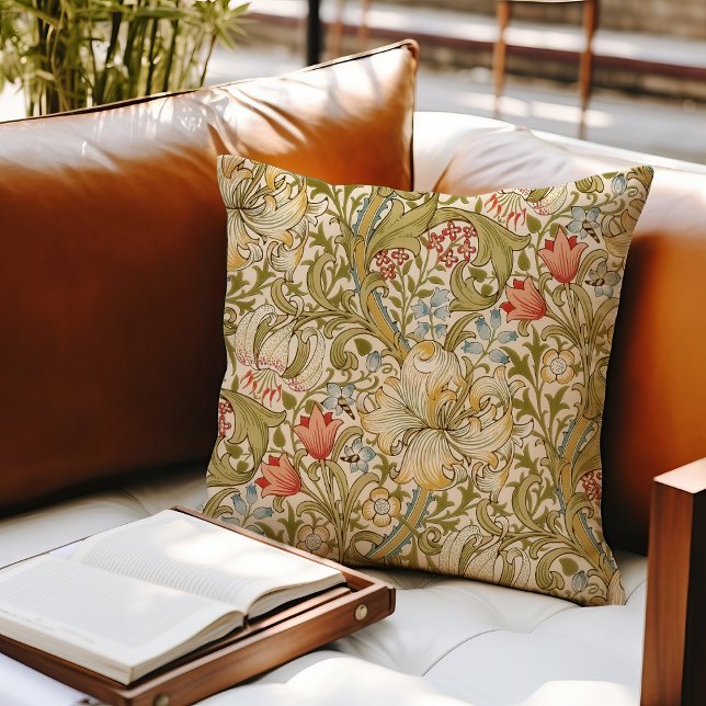 William Morris Lily Art Nouveau Floral Pattern Cushion (Creator Uploaded)