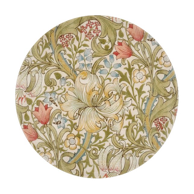 William Morris Lily Art Nouveau Floral Pattern Cutting Board (Front)