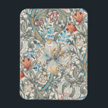 William Morris Lily Art Nouveau Floral Pattern Mag Magnet<br><div class="desc">William Morris Lily Pattern Design. William Morris was an English textile designer, artist, writer, and socialist associated with the Pre-Raphaelite Brotherhood and British Arts and Crafts Movement. He founded a design firm in partnership with the artist Edward Burne-Jones, and the poet and artist Dante Gabriel Rossetti. This beautiful Art Nouveau...</div>